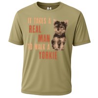 It Takes A REAL MAN To Walk A Yorkie Funny Dog Lover Performance Shirt