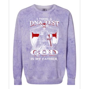 I Took A Dna Test And God Is My Father Christian Templar Colorblast Crewneck Sweatshirt