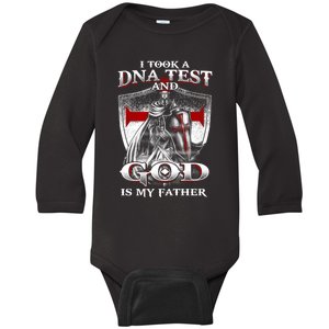 I Took A Dna Test And God Is My Father Christian Templar Baby Long Sleeve Bodysuit