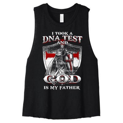 I Took A Dna Test And God Is My Father Christian Templar Women's Racerback Cropped Tank