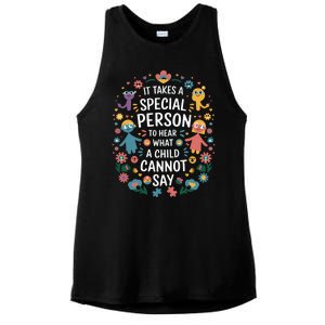 It Takes A Special Person To Hear What A Child CanT Say Ladies PosiCharge Tri-Blend Wicking Tank