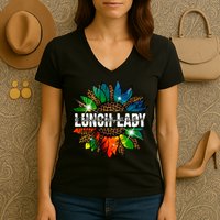 It Takes A Lot Of Sparkle To Be A Lunch Lady Women's V-Neck T-Shirt