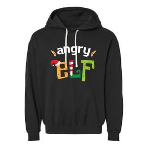 Im The Angry Elf Squad Christmas Elves Matching Family Cool Gift Garment-Dyed Fleece Hoodie