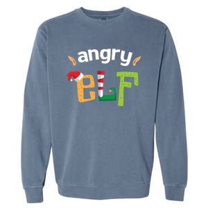 Im The Angry Elf Squad Christmas Elves Matching Family Cool Gift Garment-Dyed Sweatshirt