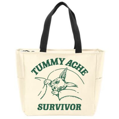 Ibs Tummy Ache Survivor Rabbit Coomstress Zip Tote Bag