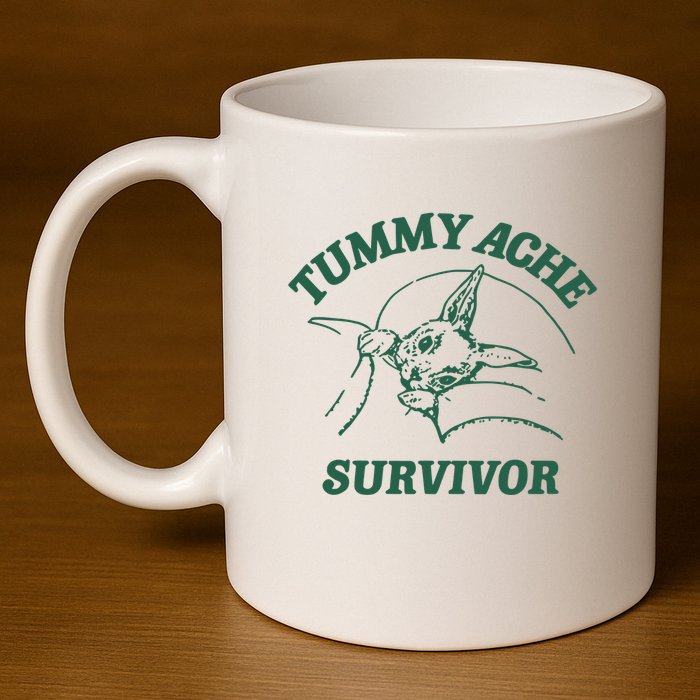 Ibs Tummy Ache Survivor Rabbit Coomstress 11oz C Handle Ceramic Mug