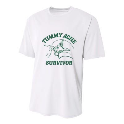 Ibs Tummy Ache Survivor Rabbit Coomstress Youth Performance Sprint T-Shirt