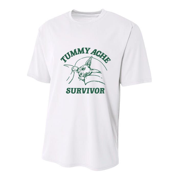 Ibs Tummy Ache Survivor Rabbit Coomstress Youth Performance Sprint T-Shirt