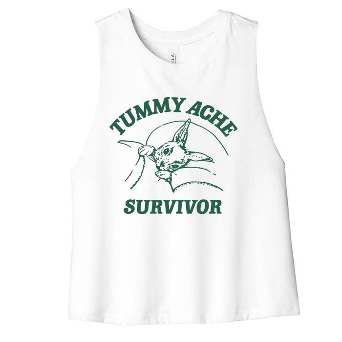 Ibs Tummy Ache Survivor Rabbit Coomstress Women's Racerback Cropped Tank