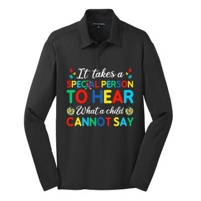 It Takes A Special Person To Hear What A Child Cannot Say Silk Touch Performance Long Sleeve Polo