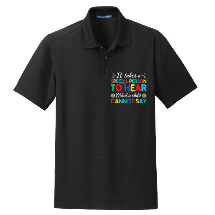 It Takes A Special Person To Hear What A Child Cannot Say Dry Zone Grid Polo