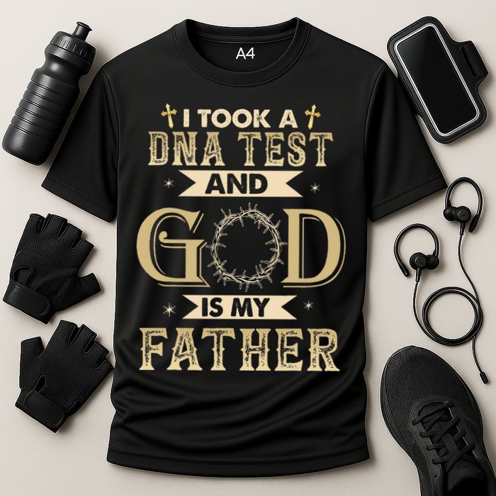 I Took A DNA Test And God Is My Father Christian Religious Cooling Performance Crew T-Shirt
