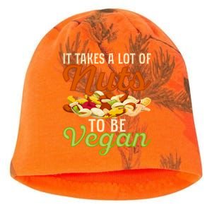 It Takes A Lot Of Nuts To Be Vegan Veggie Funny Veganism Cute Gift Kati - Camo Knit Beanie