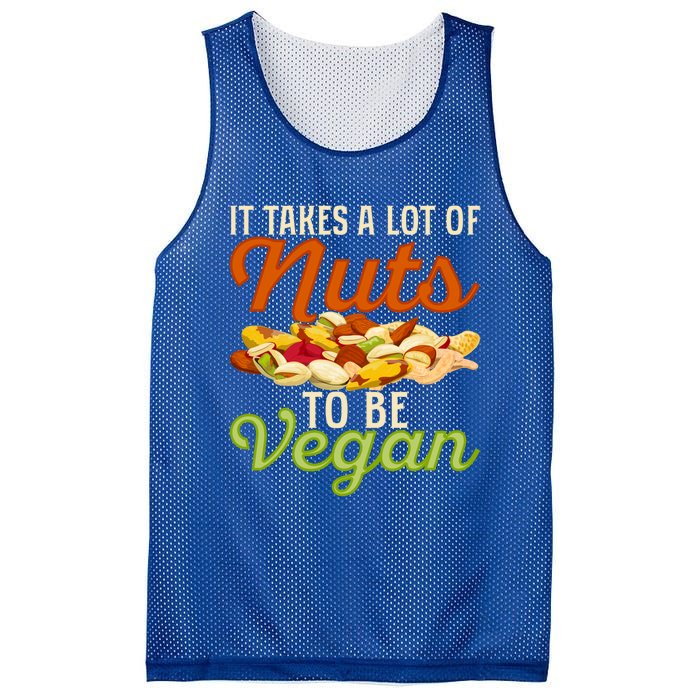 It Takes A Lot Of Nuts To Be Vegan Veggie Funny Veganism Cute Gift Mesh Reversible Basketball Jersey Tank