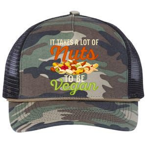 It Takes A Lot Of Nuts To Be Vegan Veggie Funny Veganism Cute Gift Retro Rope Trucker Hat Cap