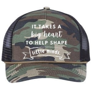 It Takes A Big Heart To Help Shape Little Minds Cute Teacher Gift Retro Rope Trucker Hat Cap