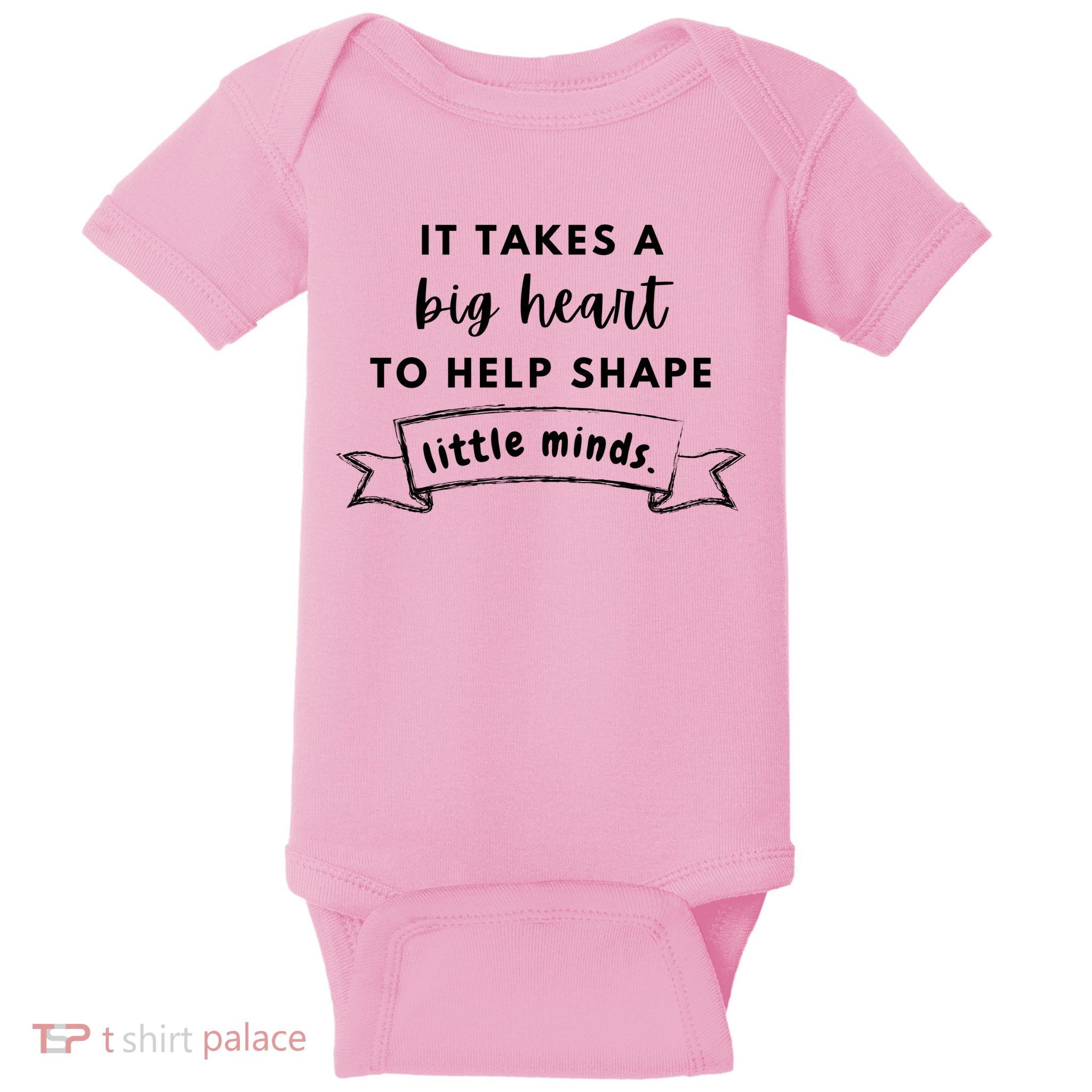 It Takes A Big Heart To Help Shape Little Minds Cute Teacher Gift Baby Bodysuit