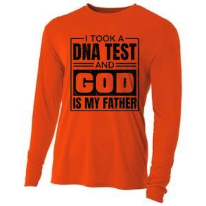 I Took A Dna Test And God Is My Father Christianity Quote Gift Cooling Performance Long Sleeve Crew