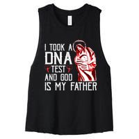 I Took A Dna Test And God Is My Father Women's Racerback Cropped Tank