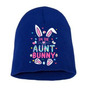 I'm The Aunt Bunny Happy Easter Cute Aunt Bunny Lover Cool Gift Short Acrylic Beanie