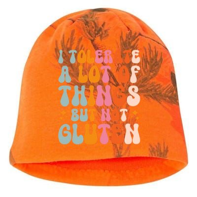 I Tolerate A Lot Of Things But Not Gluten Kati - Camo Knit Beanie