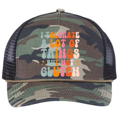 I Tolerate A Lot Of Things But Not Gluten Retro Rope Trucker Hat Cap