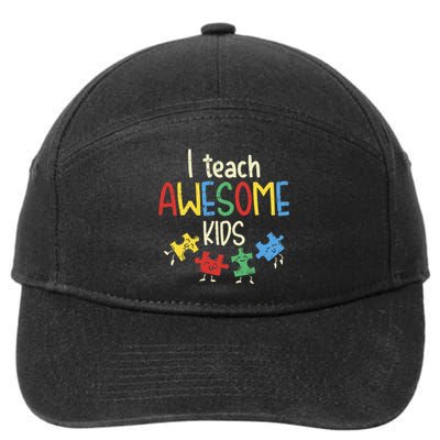 I Teach Awesome Autism Special Education Teacher 7-Panel Snapback Hat