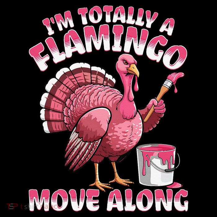 IM Totally A Flamingo Move Along Funny Thanksgiving Turkey Pom Pom 12in Knit Beanie