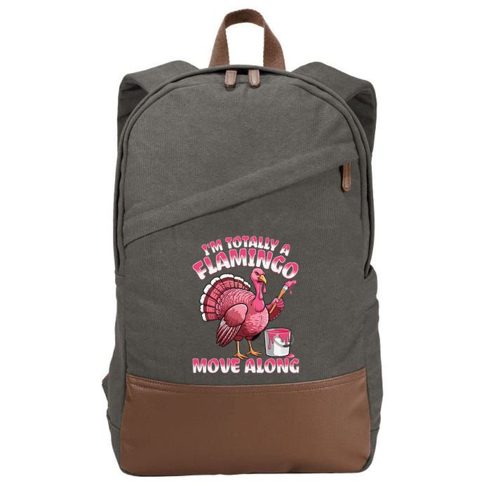 IM Totally A Flamingo Move Along Funny Thanksgiving Turkey Cotton Canvas Backpack