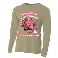 IM Totally A Flamingo Move Along Funny Thanksgiving Turkey Cooling Performance Long Sleeve Crew