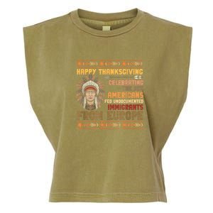 Indigenous Thanksgiving American Fed Undocumented Immigrants Garment-Dyed Women's Muscle Tee