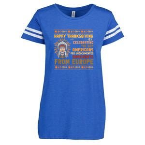 Indigenous Thanksgiving American Fed Undocumented Immigrants Enza Ladies Jersey Football T-Shirt