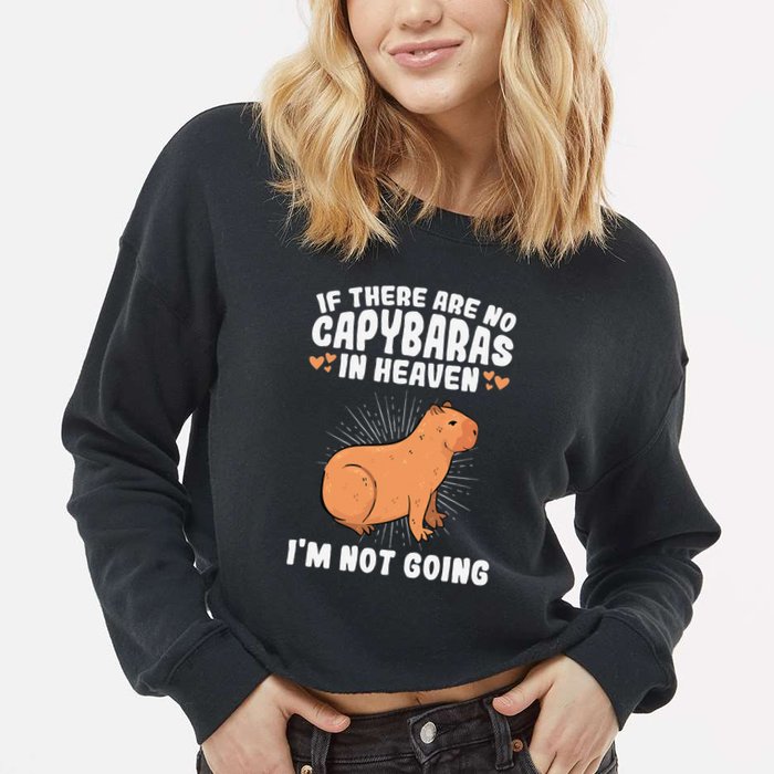 if there are no capybaras capybara  Rodent Lover  Cropped Pullover Crew