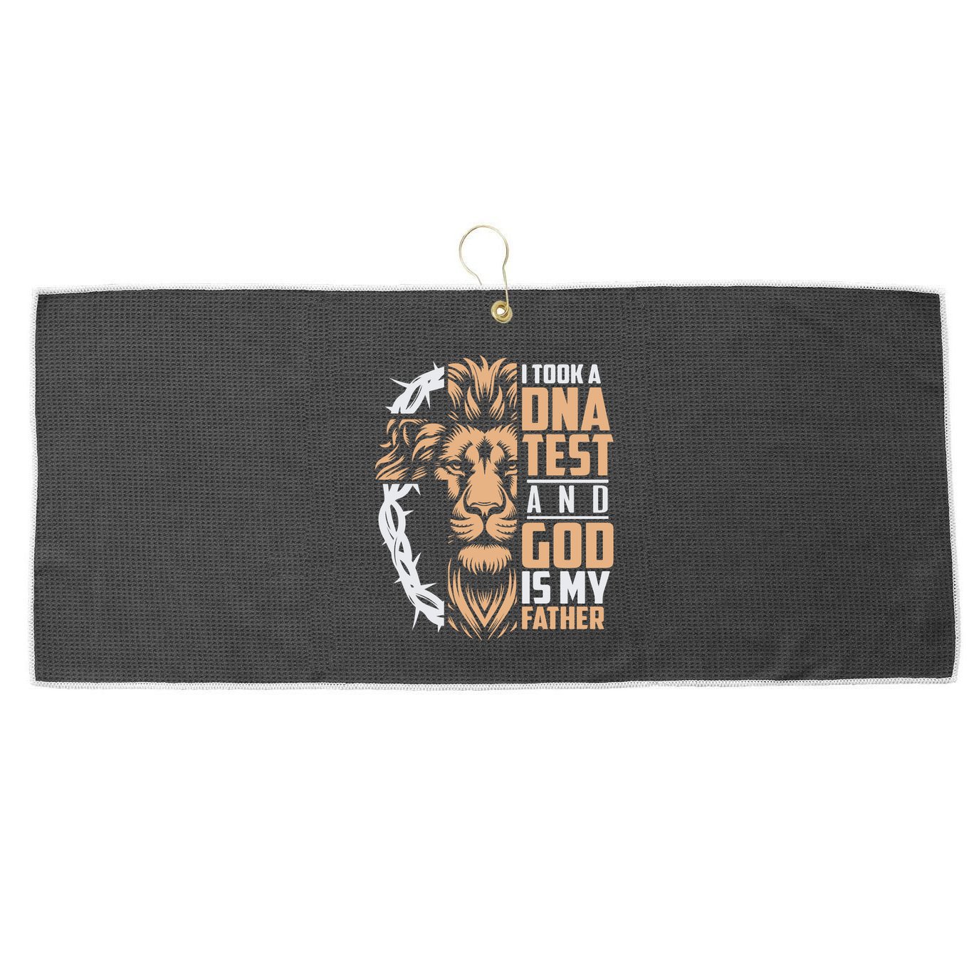 I Took A Dna Test God Is My Father Large Microfiber Waffle Golf Towel