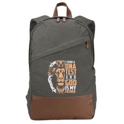 I Took A Dna Test God Is My Father Cotton Canvas Backpack