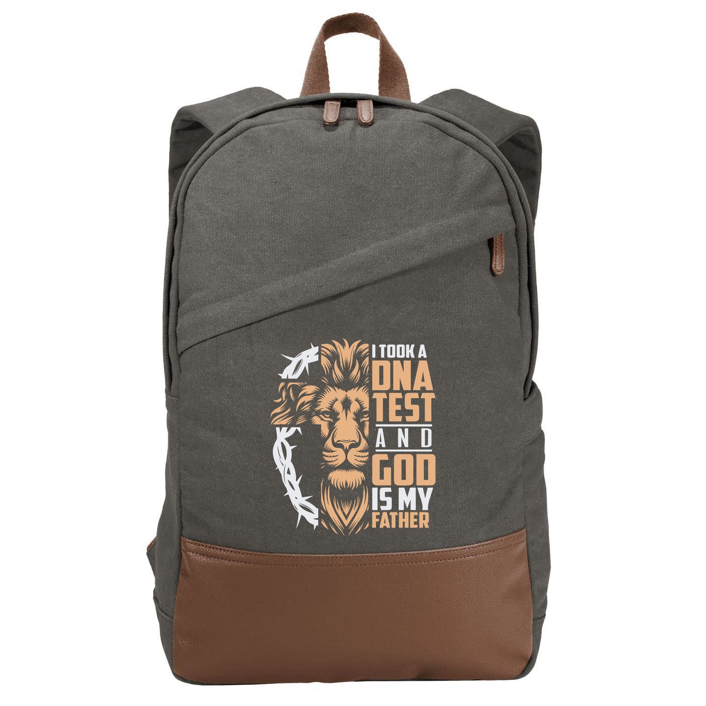 I Took A Dna Test God Is My Father Cotton Canvas Backpack