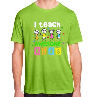 I Teach Awesome Special Needs Autism Awareness Adult ChromaSoft Performance T-Shirt