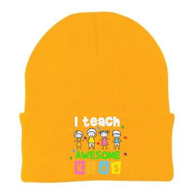 I Teach Awesome Special Needs Autism Awareness Knit Cap Winter Beanie