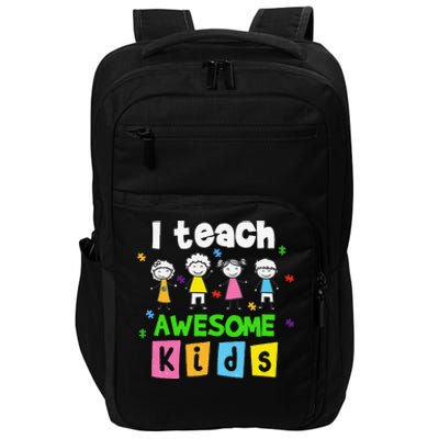 I Teach Awesome Special Needs Autism Awareness Impact Tech Backpack