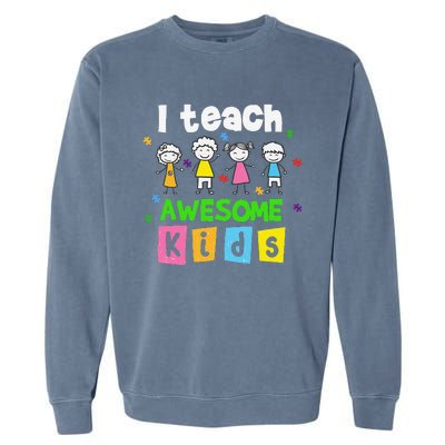 I Teach Awesome Special Needs Autism Awareness Garment-Dyed Sweatshirt