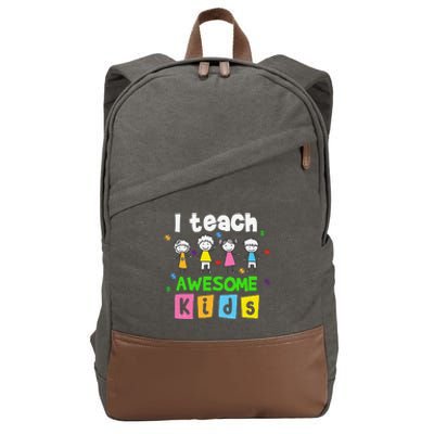 I Teach Awesome Special Needs Autism Awareness Cotton Canvas Backpack