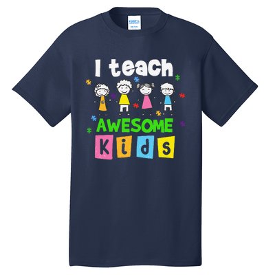 I Teach Awesome Special Needs Autism Awareness Tall T-Shirt