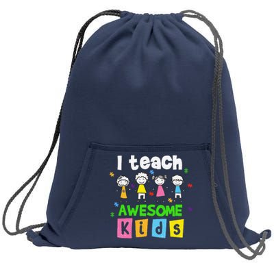 I Teach Awesome Special Needs Autism Awareness Sweatshirt Cinch Pack Bag