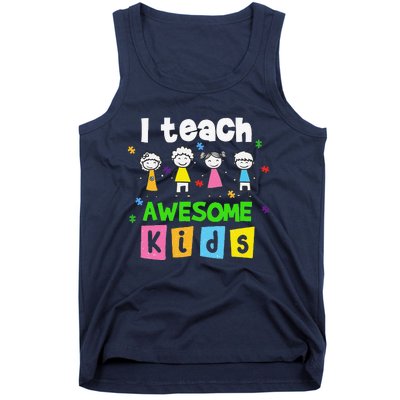 I Teach Awesome Special Needs Autism Awareness Tank Top