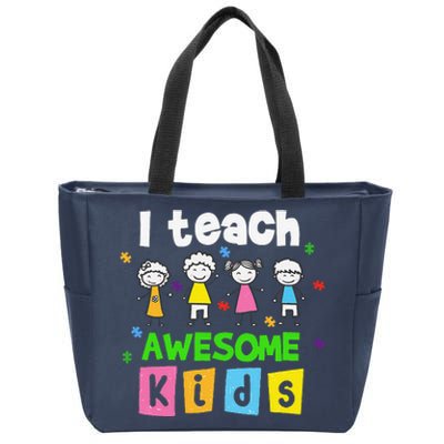 I Teach Awesome Special Needs Autism Awareness Zip Tote Bag