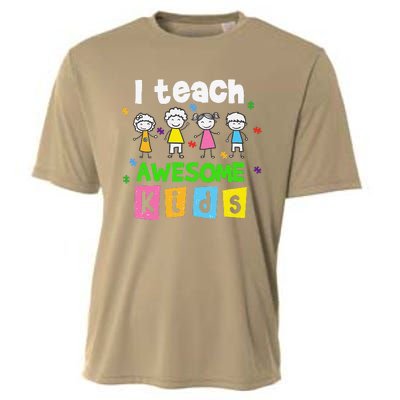 I Teach Awesome Special Needs Autism Awareness Cooling Performance Crew T-Shirt