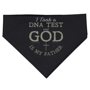 I Took A DNA Test And God Is My Father Funny Christian USA-Made Doggie Bandana