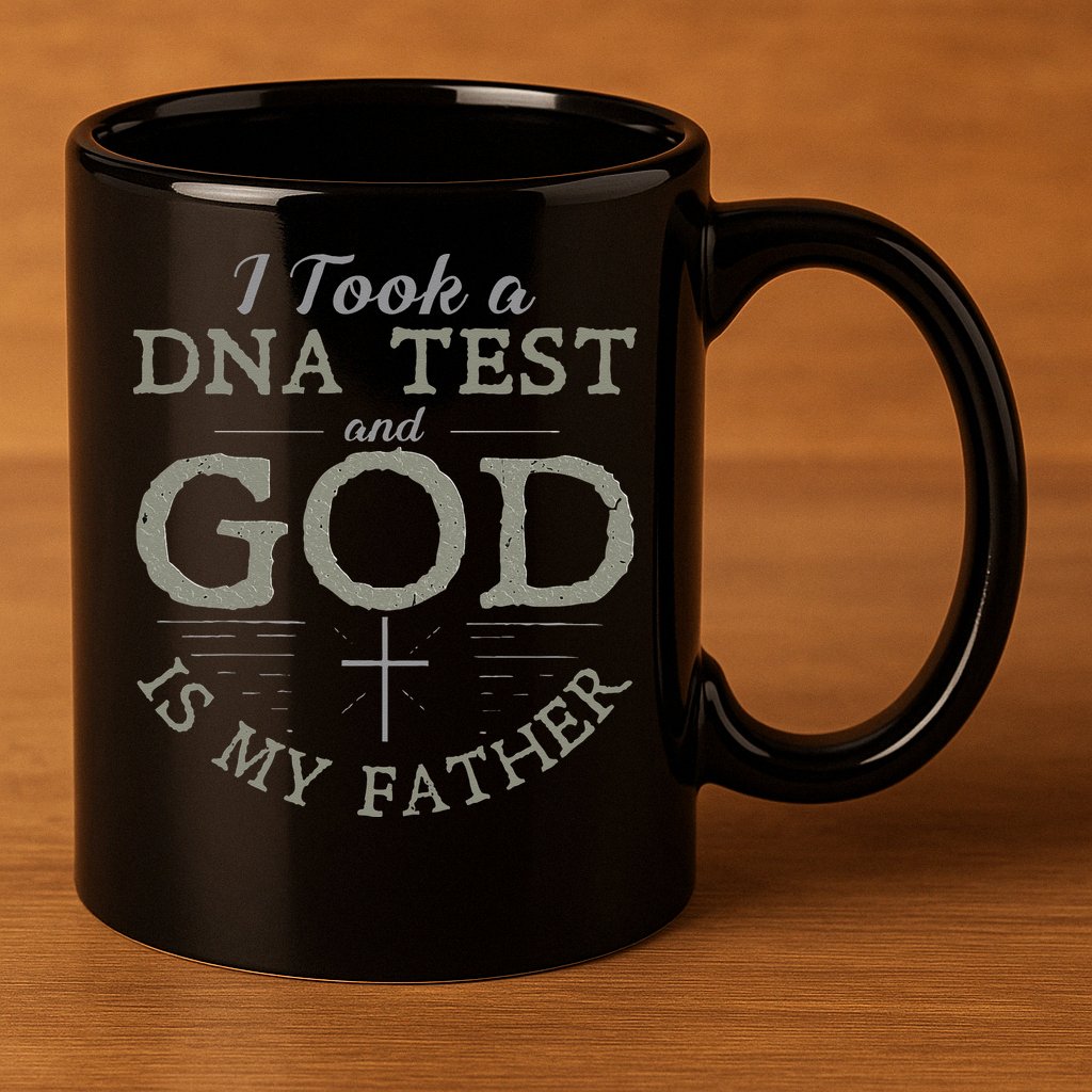 I Took A DNA Test And God Is My Father Funny Christian 11oz C Handle Ceramic Mug