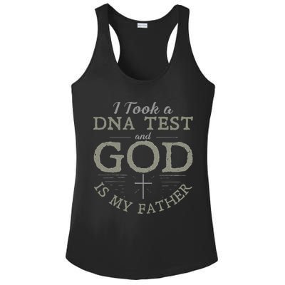 I Took A DNA Test And God Is My Father Funny Christian Ladies PosiCharge Competitor Racerback Tank