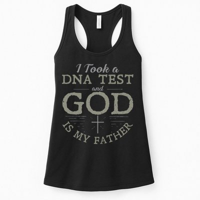 I Took A DNA Test And God Is My Father Funny Christian Womens Tank Top